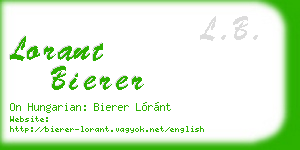 lorant bierer business card