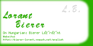 lorant bierer business card